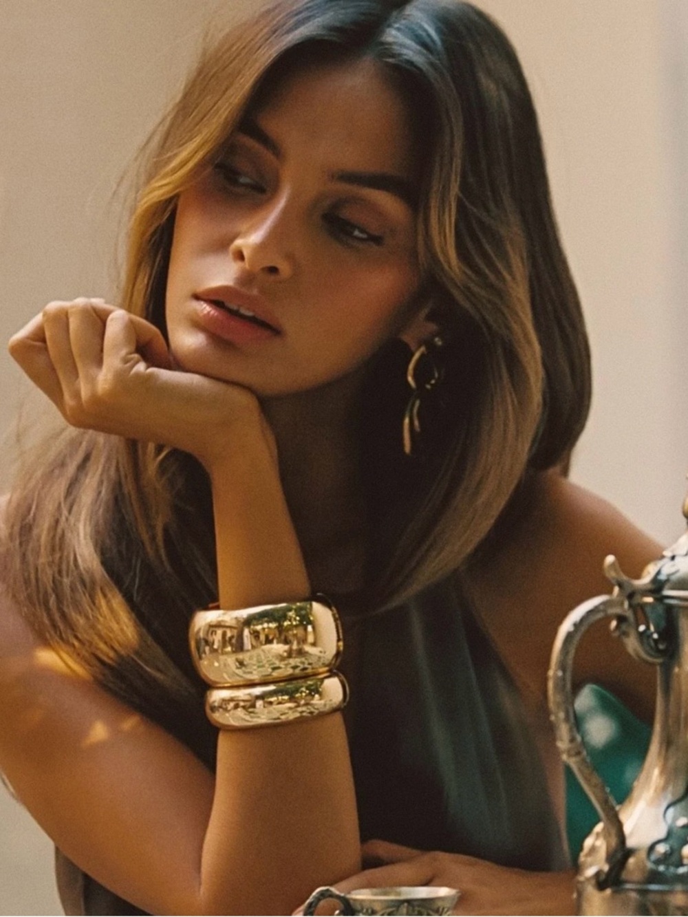 12th Tribe Runyon Set of 2 Gold Cuff Bangels